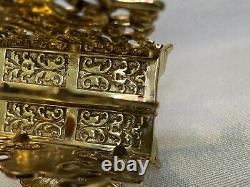 Antique French Gilt Ornate Polished Brass Letter Holder, 6 1/4 W, 5 1/4 H, 6