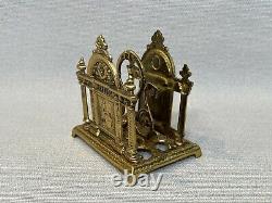 Antique Gilt Ornate Polished Brass Letter / Napkin Holder, 5 Wide, 5 High