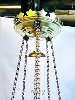 Antique Hanging Oil Lamp Hall Library