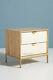 Antique Indian Bone Inlay Wooden Bedside Table 2 Drawer (visit Store)