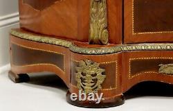 Antique Italian NeoClassical Marquetry Marble Top Console Cabinet with Ormolu