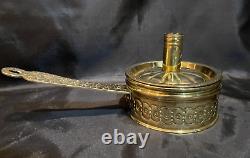Antique Mottahedeh Reproduction Polished Brass Chamberstick Tinder Box