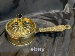 Antique Mottahedeh Reproduction Polished Brass Chamberstick Tinder Box