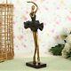 Antique Polished Brass Dancing Girl Statue For Home Office Decor Gift 9x9x30 Cm