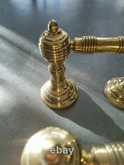 Antique Polished Brass Fireplace Poker Holder