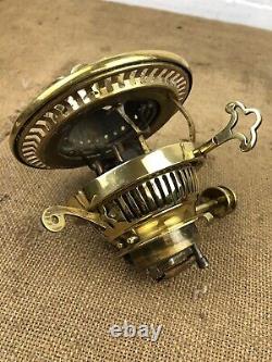 Antique Polished Brass Hinks No 2 Lever Oil Lamp Burner Rise and Fall #2