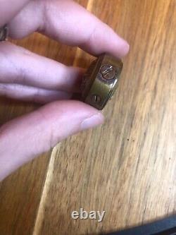 Antique Possible Polish Eagle Brass Button Trench Lighter RARE