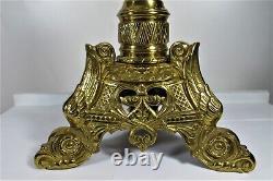 Antique Religious Altar Romanesque Brass Polished Candelabra Candle Holder 28
