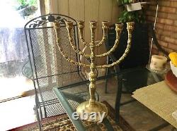 Antique Rotating 7arm, 18Heavy Brass Candelabra circa late 1800s, early 1900s