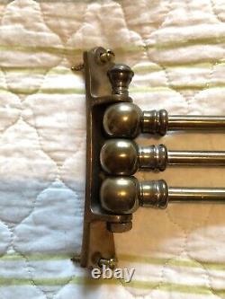 Antique Solid Brass 3 Swing Arm Towel Bar Rack Wall Mount From Vintage Yacht