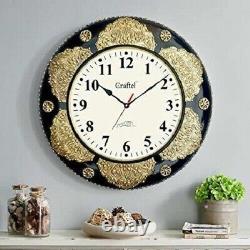 Antique Sweep Silent Brass Fitted Polished Elegant Clock 18 Black, Gold, 12Inc