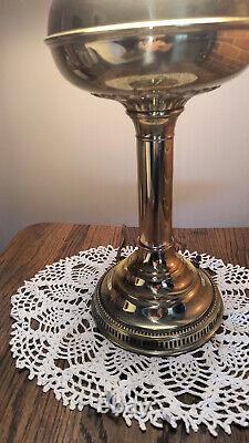 Antique Tall Polished Brass Kerosene Lamp-electrified-with Glass Shade