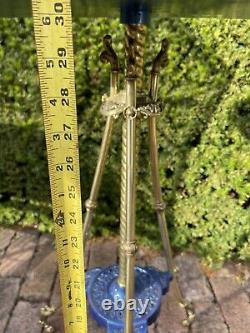 Antique Victorian Bronze Polished Brass Standing PARROT Perch Large Bird Cage