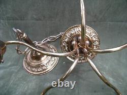 Antique Vintage Polished Brass 5 Light Shade Chandelier Hanging Lamp