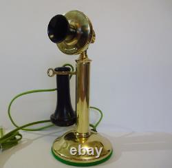 Antique telephone Western Electric 20B candlestick Polished Brass Working