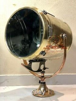 Authentic Maritime Original Brass Polished Salvage Ship Signal Spot Search Light