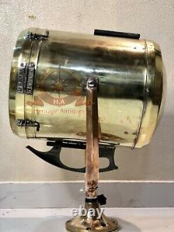 Authentic Maritime Original Brass Polished Salvage Ship Signal Spot Search Light