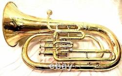 BLACK FRIDAY-Euphonium gold brass Polish 3 Valve & Mouth Piece with CASE-NICE