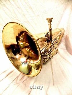 BLACK FRIDAY-Euphonium gold brass Polish 3 Valve & Mouth Piece with CASE-NICE