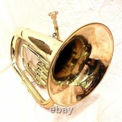 BLACK FRIDAY-Euphonium gold brass Polish 3 Valve & Mouth Piece with CASE-NICE