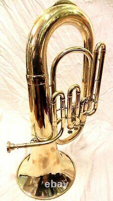 BLACK FRIDAY-Euphonium gold brass Polish 3 Valve & Mouth Piece with CASE-NICE