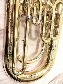 BLACK FRIDAY-Euphonium gold brass Polish 3 Valve & Mouth Piece with CASE-NICE