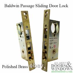 Baldwin Passage Sliding Door Lock- Polished Brass