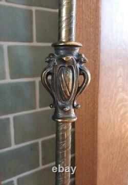 Beautiful Antique Polished Brass Floor Lamp Gothic Renaissance Revival