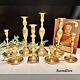Brass Candlesticks Vintage Taper Candle Holders Wedding Centerpiece Set Of 8