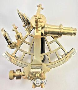 Brass Nautical Sextant 9 Shiny Polished Finish Functional Maritime Instrument