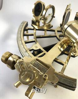 Brass Nautical Sextant 9 Shiny Polished Finish Functional Maritime Instrument