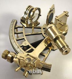 Brass Nautical Sextant 9 Shiny Polished Finish Functional Maritime Instrument