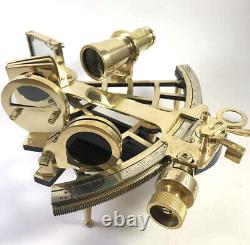 Brass Nautical Sextant 9 Shiny Polished Finish Functional Maritime Instrument