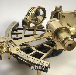 Brass Nautical Sextant 9 Shiny Polished Finish Functional Maritime Instrument