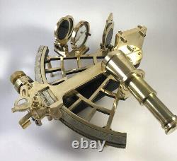 Brass Nautical Sextant 9 Shiny Polished Finish Functional Maritime Instrument