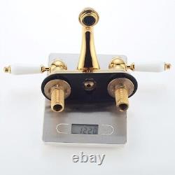 Brass Polished Centerset Bathroom Sink Faucet 4 L Brass Lux Belle Style