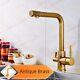 Brass Purified Water Kitchen Faucet Mixer Tap And Pure Water Filter Deck Mounted