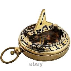 Brass Sundial Compass Polished Push Button Lid Collectible compass lot of 50 pcs