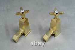 Brass basin taps art deco faucet vintage polished brass MADE IN UK