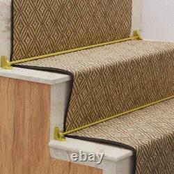 Bright Brass Stair Carpet Rod with Brackets 39 5/8 Inch, 1/2 Inch Dia