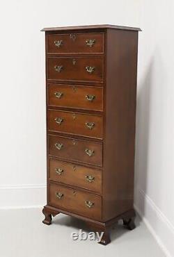 CRAFTIQUE Solid Mahogany Chippendale Semainier Lingerie Chest with Ogee Feet