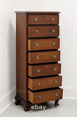 CRAFTIQUE Solid Mahogany Chippendale Semainier Lingerie Chest with Ogee Feet