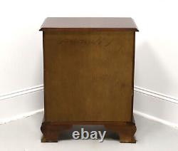 CRAFTIQUE Solid Mahogany Chippendale Style Three-Drawer Nightstand with Ogee Fee