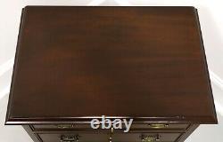 CRAFTIQUE Solid Mahogany Chippendale Style Three-Drawer Nightstand with Ogee Fee