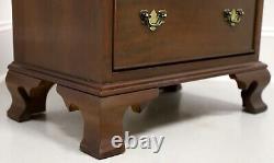 CRAFTIQUE Solid Mahogany Chippendale Style Three-Drawer Nightstand with Ogee Fee