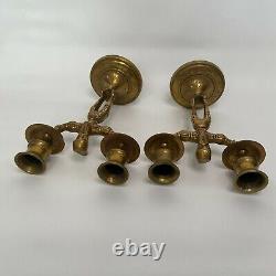 Candleholders Shabbath Brass Poland Rare Antique