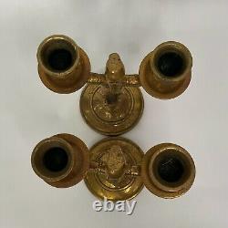 Candleholders Shabbath Brass Poland Rare Antique