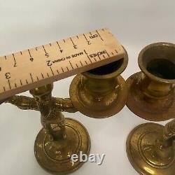 Candleholders Shabbath Brass Poland Rare Antique