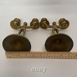 Candleholders Shabbath Brass Poland Rare Antique