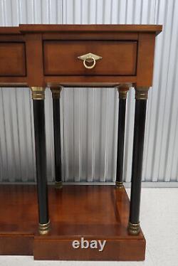 Century Furniture Biedermeier Neoclassical Burled Ebonized Console Table